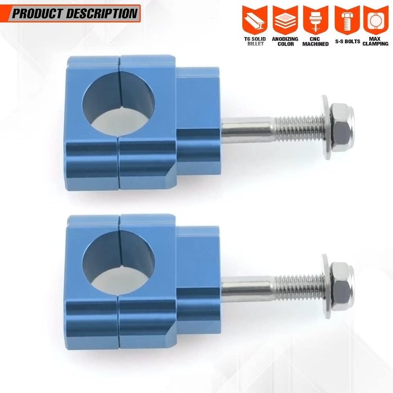 fewfuss Universal Dirt Bike Handlebar Mounts- Motorcycle Handlebar Riser Mounting Kit 1-1/8" Blue - Image 5
